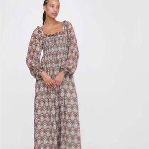 Hill House The Scarlett Long Sleeve Nap Dress - Sage Pinecone